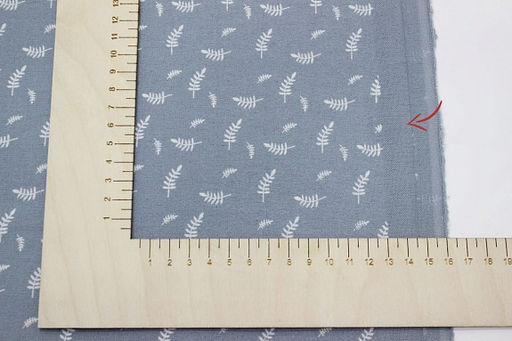 Теплый хлопок Мелкие листочки на серо-голубой дымке, ш.1.48м, хлопок-100%, 160гр/м.кв - Купава фото 2