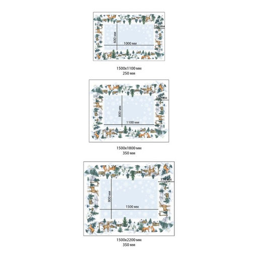 Набор новогодний «Этель» Forest animals, скатерть 150×180 ±2 см с ГМВО, салфетки 40×40 см-8 штук