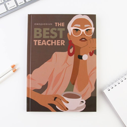 Подарочный набор «Учителю: The BEST TEACHER»: ежедневник А5, 80 листов и 2 шт ручки (шариковые, 1 мм, синяя,красная паста)