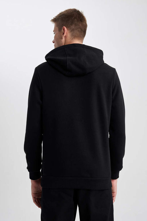 Толстовка обычного кроя с капюшоном и мягкой подкладкой с текстовым принтом - Defacto фото 7