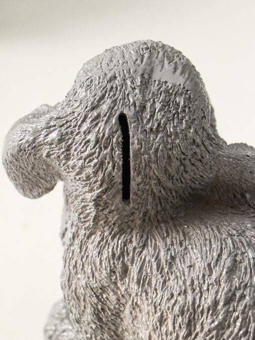 Копилка для денег Серый зайка, гипс, 15 см