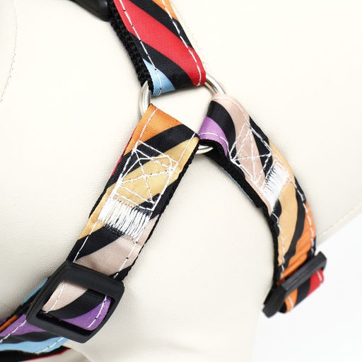 Комплект амуниции двухслойный, размер L, поводок 120 х 2 см, ОШ 31-45 см , ОГ 35-52 см, разноцветный - Пижон фото 7