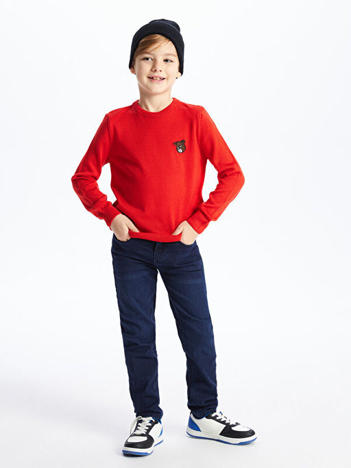 Bisiklet Yaka Uzun Kollu Erkek ?ocuk Triko Kazak - Waikiki фото 2