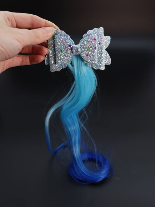 Заколка "Beautiful curl", blue (8.5*5.5 см, L=30 см)