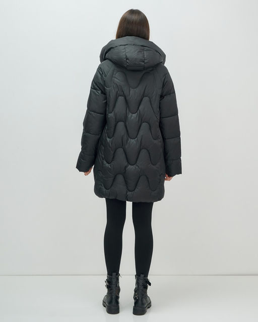Куртка зимняя женская с капюшоном модная черного цвета 7653Ch - Visdeer фото 19