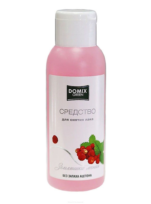 Domix Green Жидкость для снятия лака без запаха ацетона Земляника лесная, 105 мл  фото 2