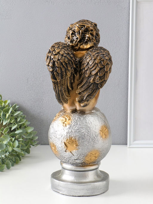 Фигура "Ангел на шаре" бронза, 38х15х14 см