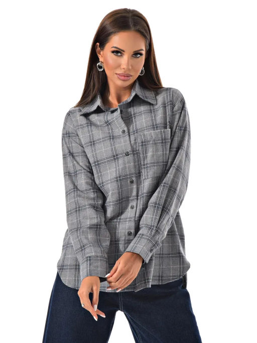 Женская рубашка в клетку оверсайз CRACPOT 145 - Сracpot фото 10