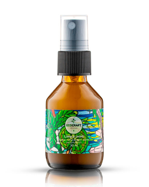 Натуральный нормализующий серум-мист для лица "Lime and mint" Лайм и мята