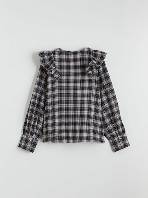 K?z ?ocuk Ekose F?rf?rl? Poplin G?mlek