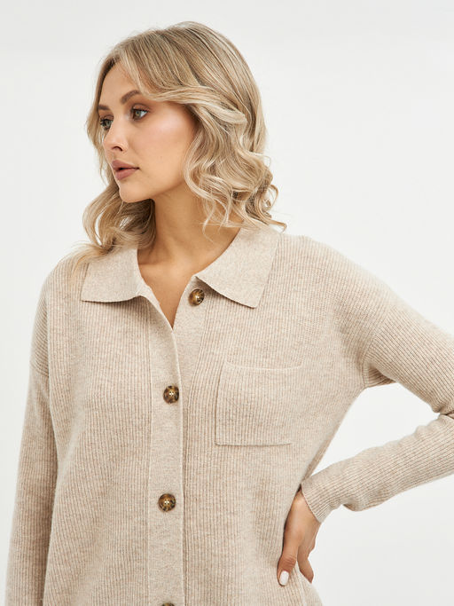 кардиган женский бежевый из шерсти - Glenfield фото 8