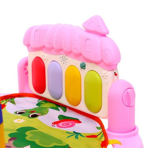 Музыкальный развивающий коврик Милые зверята, русское озвучивание, цвет розовый - Zabiaka фото 4