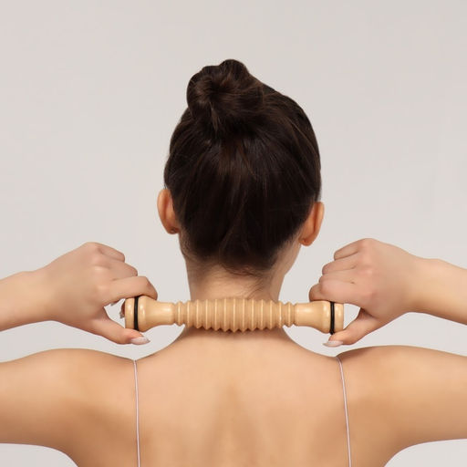 Массажёр «Скалка», универсальный, d=4×22 см, с резьбой, деревянный