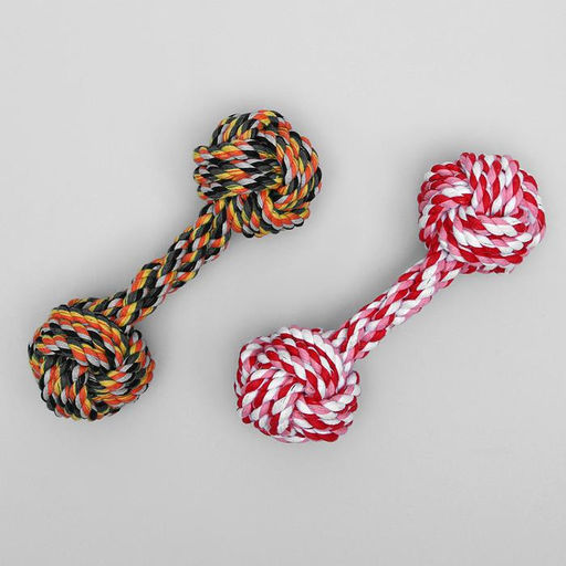 Игрушка тренировочная канатная Гантель, 180 г, микс цветов - Пижон фото 4