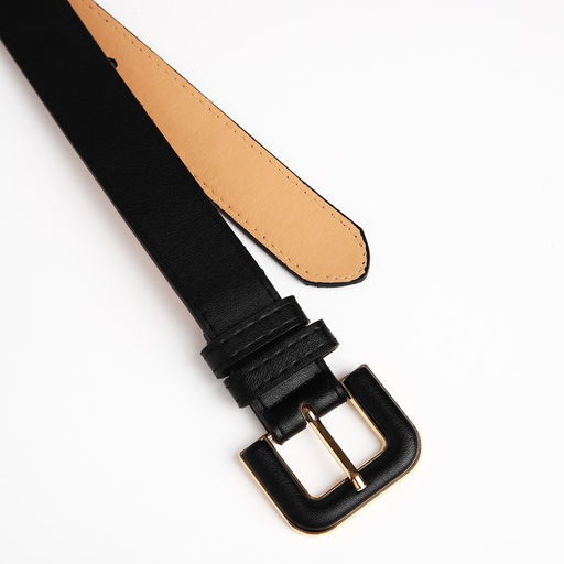 Ремень женский, ширина 3 см, винт, пряжка со вставкой, цвет чёрный - Simaland фото 4