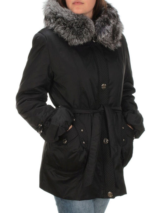 2012 BLACK Куртка зимняя женская с подстежкой (натуральный мех)
