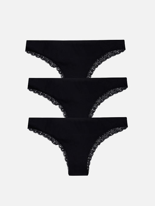 Трусы женские бразилиана набор (3 шт.) в черном цвете - Mark formelle фото 8