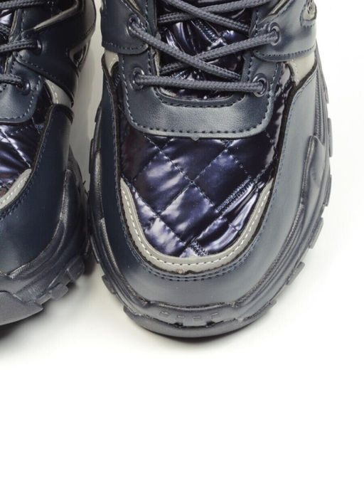 8526-2 DARK BLUE Ботинки зимние женские (искусственные материалы)