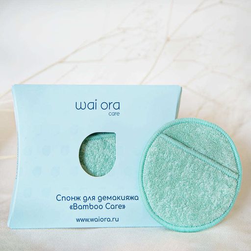 Спонж для демакияжа Bamboo Care (Мятный) - Wai ora фото 2