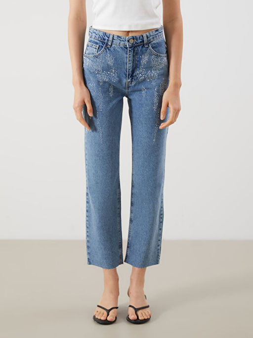 Straight Fit Kad?n Jean Pantolon