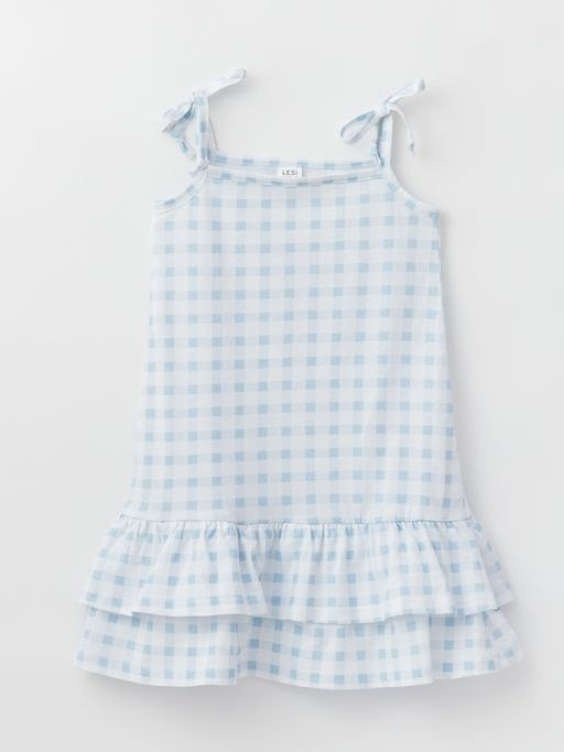 Платье для девочки клетка, бел/гол - Lesi kids фото 4