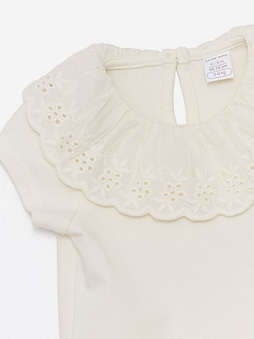 Bebe Yaka K?sa Kollu K?z Bebek Ti??rt - Waikiki фото 3