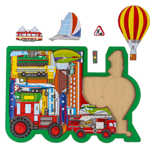 Рамка - вкладыш Лесная мастерская «Все виды транспорта», 26 деталей