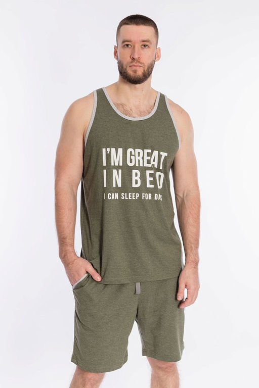 Костюм (майка+шорты) М122033Пб Хаки - Елена фото 7