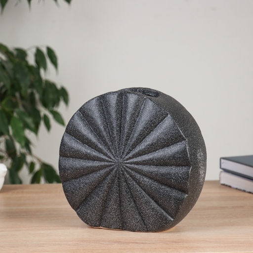 Ваза для цветов «Кайо», классик, d=8×5 см, 20.5×20.5 см, керамика, чёрная