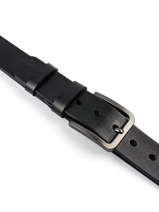 Мужской кожаный ремень Dierhoff ДРК 3057/3-40 Черный - Sergio valentini фото 3