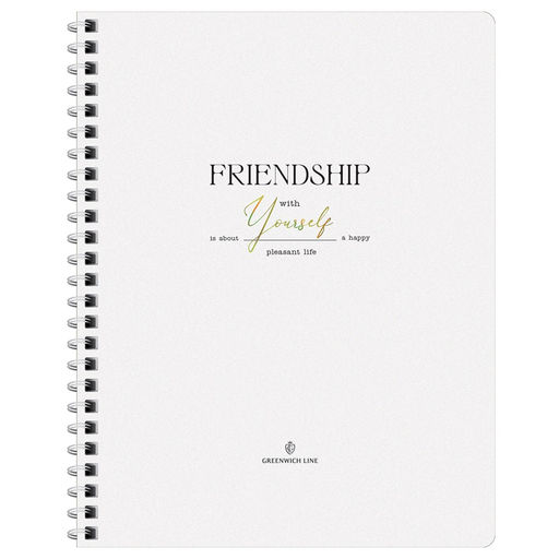 Тетрадь 80л. на спирали Greenwich Line "Friendship" клетка (NS5c80-52930) матовая ламинация, тиснение фольгой, 80г/м