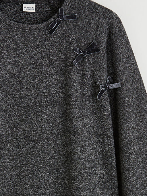 Bisiklet Yaka Fiyonk Detayl? K?z ?ocuk Ti??rt