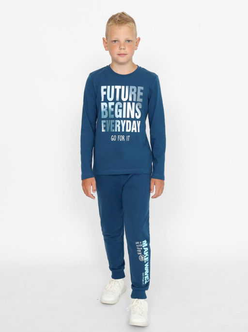 CRB wear/ CSJB 63881-41-422 Джемпер модель лонгслив для мальчика,темно-синий/Ex.Cherubino  фото 2