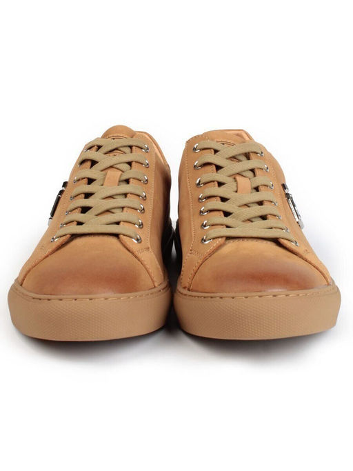 03-P255-3A YELLOW/BROWN Полуботинки спортивные мужские (натуральная замша)