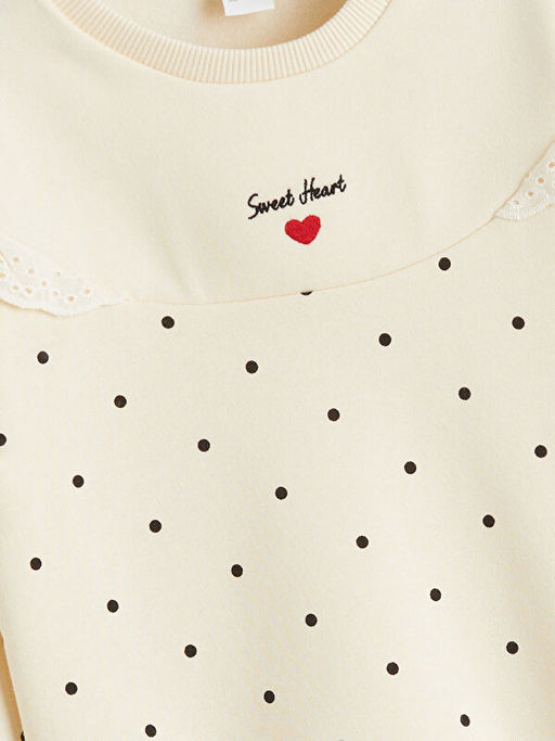 Bisiklet Yaka Kal?n K?z ?ocuk Sweatshirt