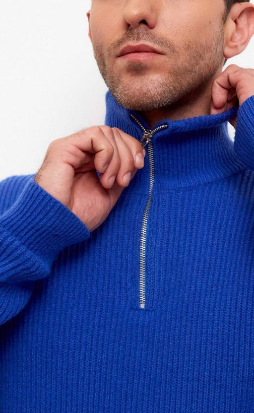 Джемпер мужской с воротом на молнии F310-0515Rus синий - Fine joyce фото 13