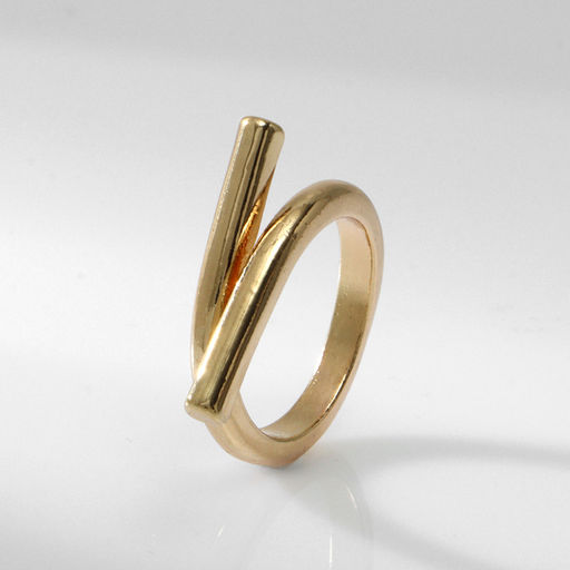 Кольцо металл Тренд загиб, цвет золото, размер 18 - Qf фото 2