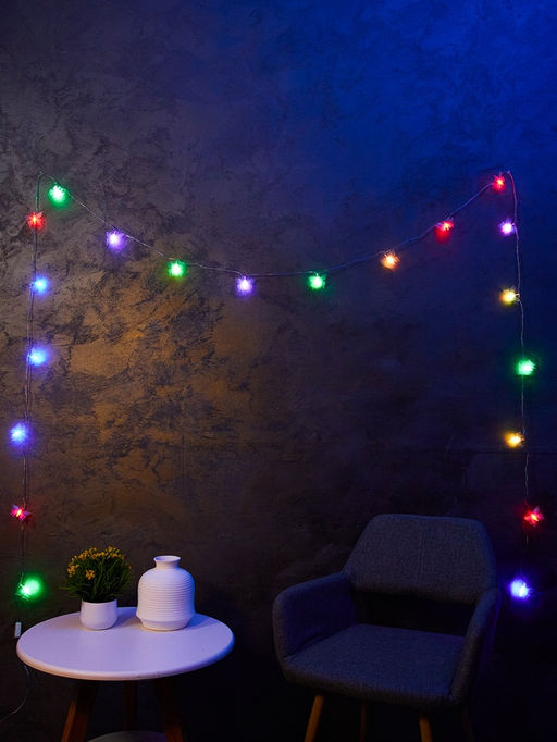 Гирлянда Нить 5 м с насадками Бабочки малые, IP20, прозрачная нить, 20 LED, свечение мульти (RG/RB), мигание, 220 В - Luazon lighting фото 5
