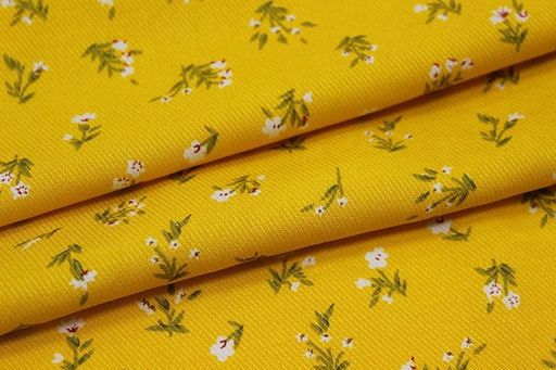 Плательная вискоза Весенние букетики цв.светлый шафран, СОРТ2, ш.1.45м, вискоза-100%, 135гр/м.кв - Купава фото 2
