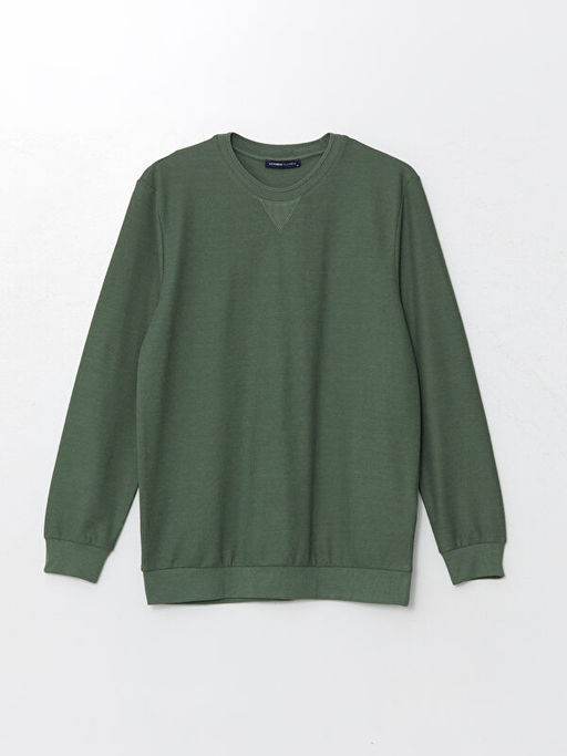Bisiklet Yaka Uzun Kollu Erkek Sweatshirt