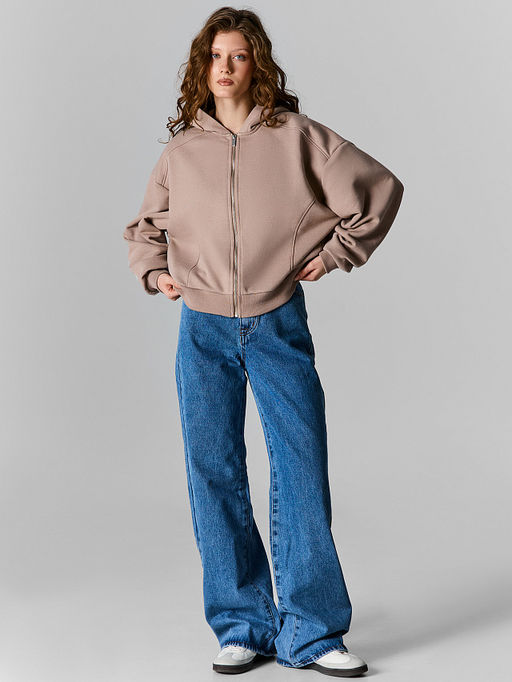 Толстовка женская бежевая на молнии - Mark formelle фото 2