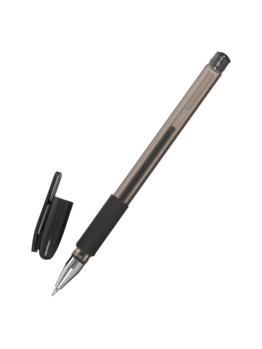 Цена за 12 шт. Ручка гелевая, чёрный стержень, узел 0.5 мм, резиновый упор