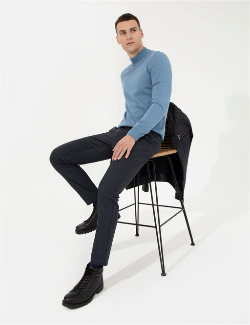 Mavi Slim Fit Yar_m Bal_k__ Yaka Basic Triko Kazak
