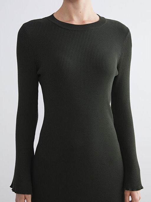 Bisiklet Yaka Triko Elbise