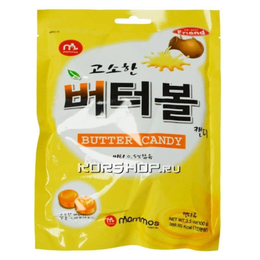 Сливочная карамель Butter candy Mammos, Корея, 80 г (100 г) Акция