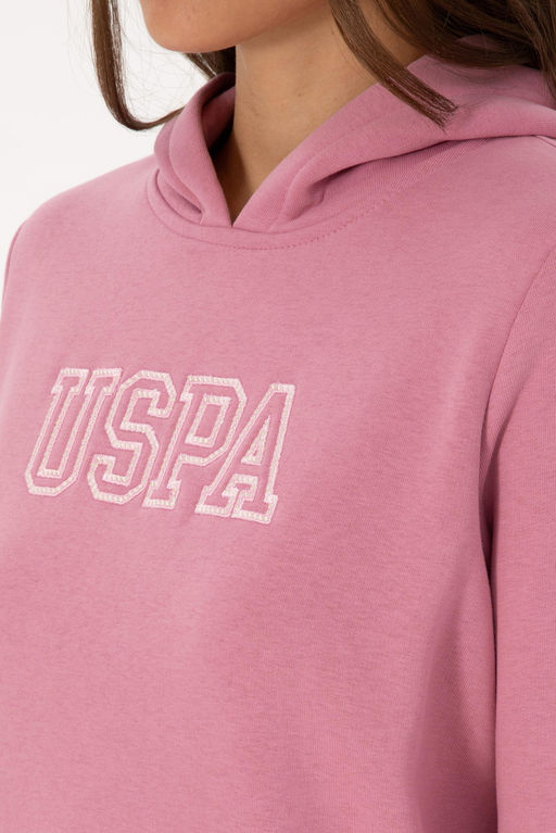 Kad_n Koyu Pembe _ardonlu Kap__onlu Basic Sweatshirt - U.s. polo assn фото 7