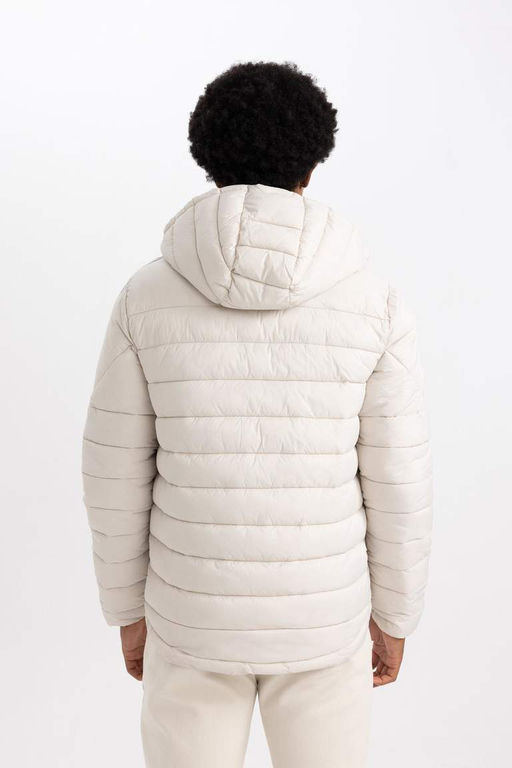 Водоотталкивающая приталенная куртка-пуховик DeFactoFit с капюшоном  фото 8