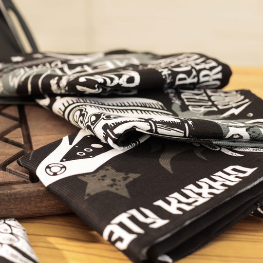 Набор кухонных полотенец Доляна Rock'n'roll 35х60см-4шт, 100% хл  фото 11