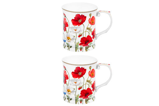 Набор 2 кружек 400 мл 12,5*9*10 см Маки NEW BONE CHINA - Elan gallery фото 4
