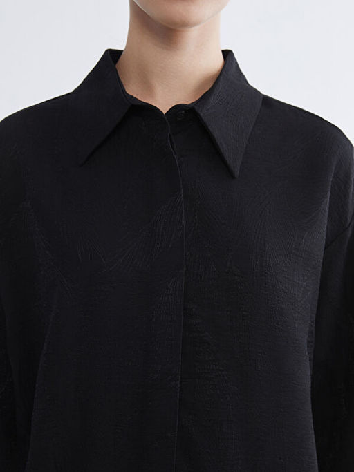 Kendinden Desenli Kad?n G?mlek Tunik